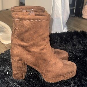 Brown Suede Ankle Boots